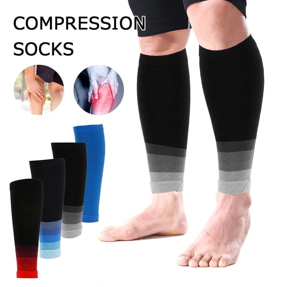 Vensio -Breathable Nylon Calf Compression Sleeves for Men and Women, High Performance Shin Splint Support for Running Hiking and Sports, Durable Leg Compression Wrap Black