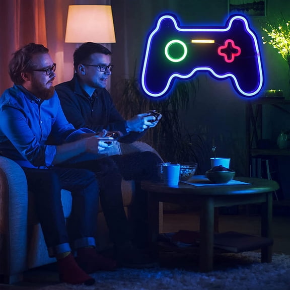 Vensio Colorful Gamepad LED Neon Sign Light USB Powered Gaming Controller Wall Decor for Kids Bedroom Playroom