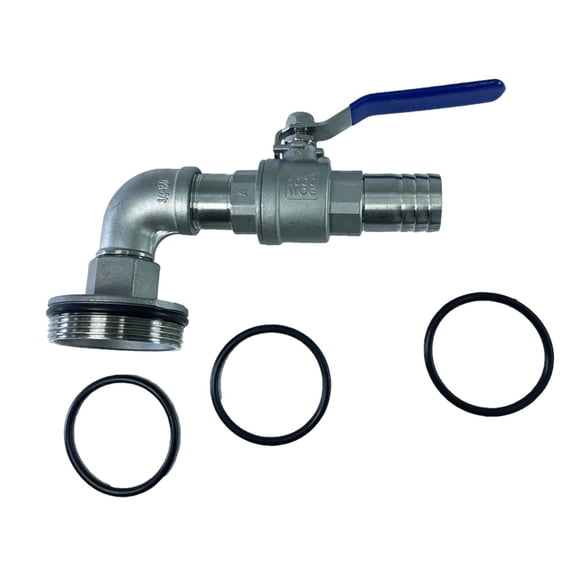 Vensio -DN50 2-Inch Stainless Steel Drum Faucet with 3 Sealing Gaskets, Heavy Duty Barrel Spigot for 50 Gallon Oil Barrels and Galvanized Buckets, Leak-Proof Ball Valve
