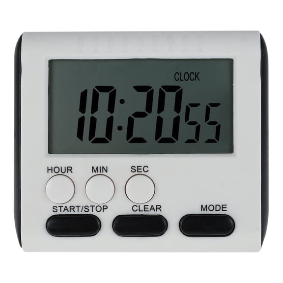 Vensio Digital Kitchen Timer with Big LCD Digits Loud Alarm and Memory Function Magnetic Backing White