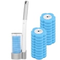 thumbnail image 1 of Vensio -Disposable Toilet Brush Set with 24 Replacement Refills, Marine Scented Sponges with Cleaning Factor, Wall Mounted Toilet Bowl Cleaner with Extended Handle, 1 of 10
