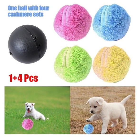 Vensio Electric Magic Roller Ball Pet Toy with 4 Colorful Velvet Covers Active Rolling Ball for Dogs and Cats