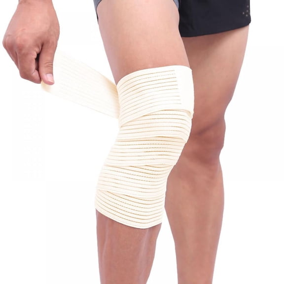 Vensio-Extra Wide Elastic Knee Compression Bandage Wrap Support Strap, 3-Inch Breathable Latex-Free Knee Sleeves Braces for Arthritis Stiffness Squats Running Gym-flesh-