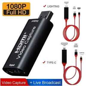 Vensio -HD Video Capture Card to USB 2.0 with 1080P Output, HDMI Video Audio Grabber for High Definition Acquisition and Teaching, Portable Recorder for Gaming and PC