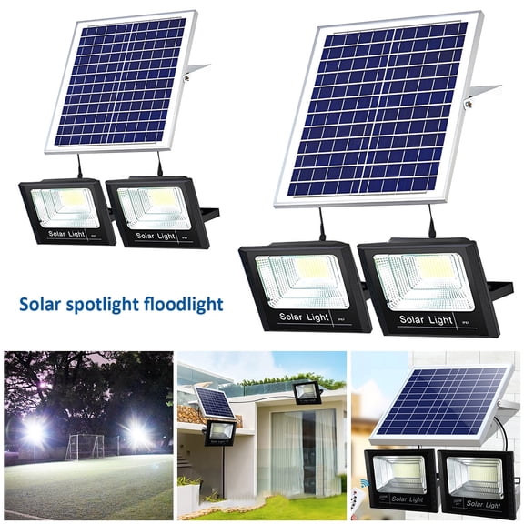 Vensio -High Brightness Solar Wall Light with Remote Control and Timer, IP67 Waterproof Outdoor Spotlight with Split Solar Panel for Garden Garage and Patio, White