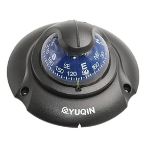 Vensio -Marine Boating Illuminated Navigation Compass with LED Light, Flush Mount 5 Inch Pivoting Direct Reading Dial for Kayaks Ships and Trucks, ABS Style A