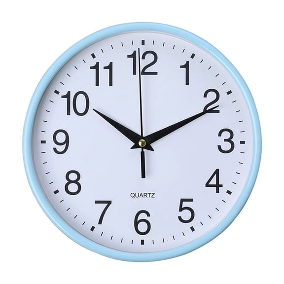 Vensio -Modern Round Wall Clock 8 Inch Silent Non-Ticking, Battery Operated Small Analog Clock for Bedroom Bathroom Kitchen Office, Easy Installation Blue