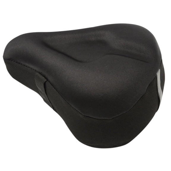 Vensio -Oversized Comfortable Bike Seat with Silicone Mesh Cloth, Universal Replacement Breathable Cycling Cushion with Rain Cover and Reflective Strips, Black