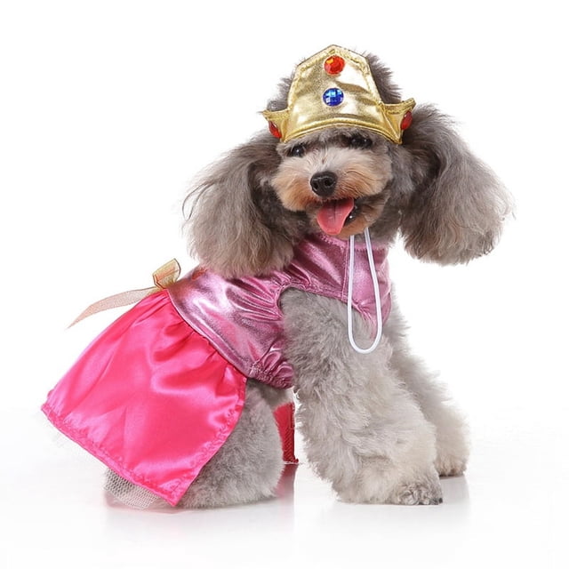 Gold Ribbon For Layout Vensio -Pink Princess Dog Dress with Gold Ribbon and Crown, Cute Queen ...