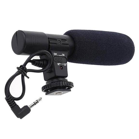 Vensio Professional DSLR Camera Condenser Microphone 3.5mm Jack Uni-Directional Mic for News Video Recording