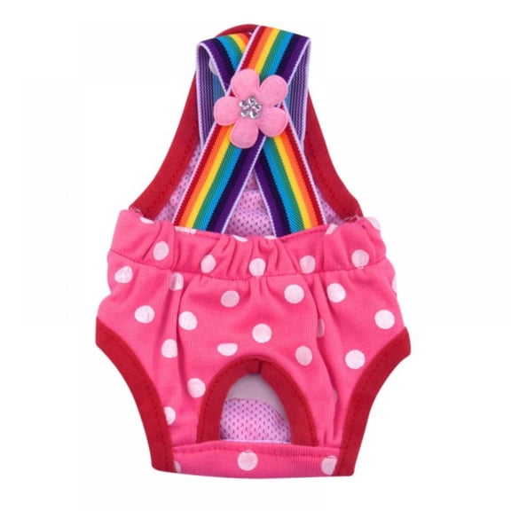 Vensio-Reusable Washable Female Dog Diapers, Highly Absorbent Puppy Panties Leakproof Doggy Sanatary Diaper Wrap with Tail Hole for Estrus Heat Cycle Incontinence-rosered-m