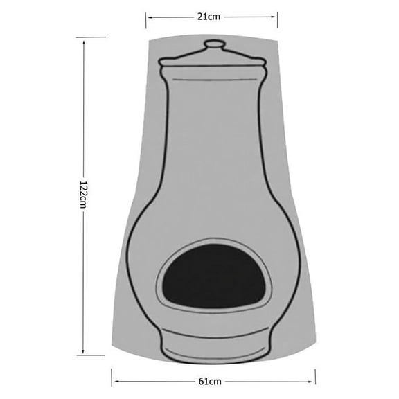 Vensio -Waterproof Heavy Duty Chiminea Cover for Outdoor Heaters, 600D PVC-Backed Polyester Rain and Dust Protector with Elastic Hem, Large Chimney Cover Black