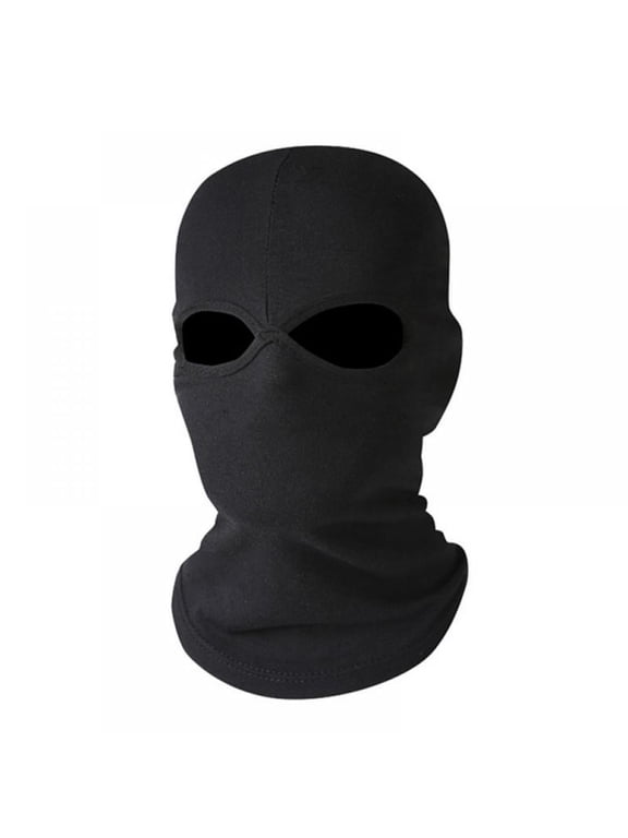 -Winter Thermal Balaclava Full Face Mask Windproof, Ultra-Stretch Lycra Ski Mask Neck Warmer Cycling Hood Gear for Motorcycle Snowboarding Hunting Tactical--doublehole