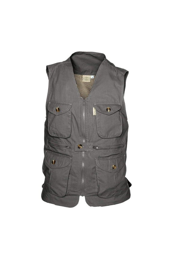 Vent Back Livingstone Vest for Men, 100% Cotton Vest for Hunters, Explorers, Photographers and Journalists (Olive, Medium)