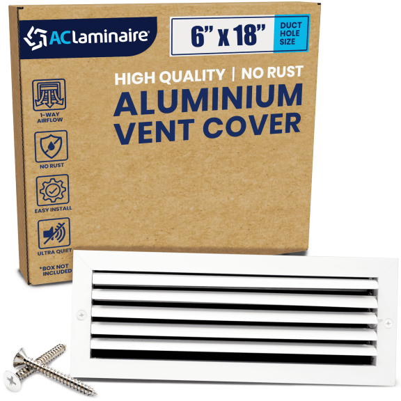 ACLAMINAIRE HVAC Diffusers Extruded Aluminum Rust-Free Rectangular Adjustable Ceiling Vent 7.6" x 19.6" for 6" x 18" Ducting