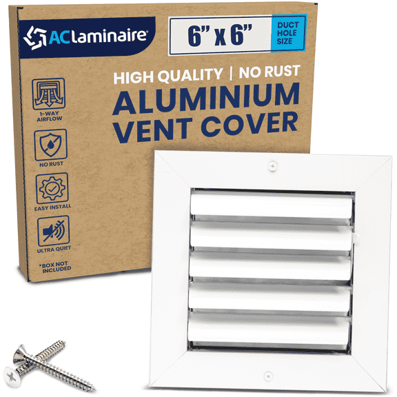 ACLAMINAIRE 16x6 1-Way Vent Cover Ceiling HVAC Aluminum Curved Blade [17.6x7.6 Face]
