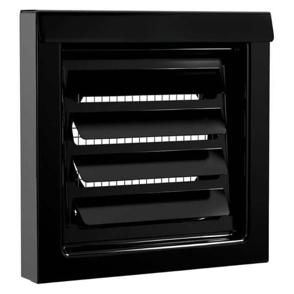 Vent Powder Coated Metal Air Intake Vent (Black, 4 Inch)