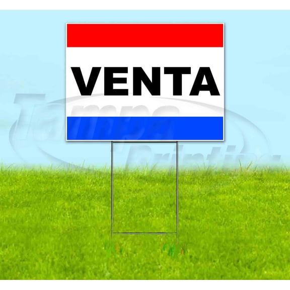 Venta (18" x 24") Yard Sign, Includes Metal Step Stake