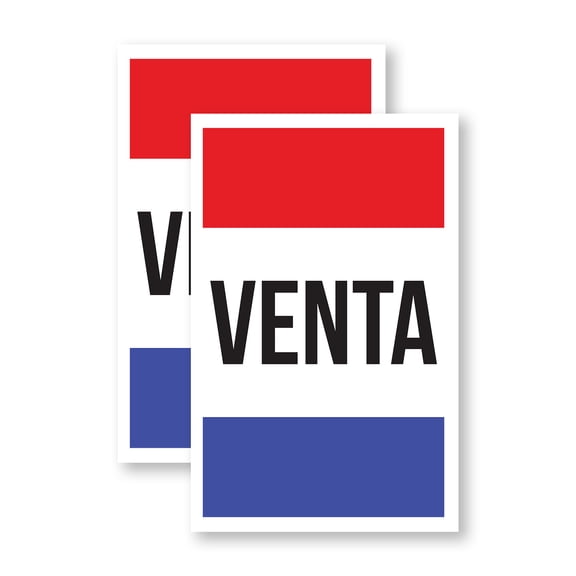 Venta (2-Pack) 24 Inch x 36 Inch Vinyl Decals | Sign Insert Peel & Stick Decals Stickers Window Signs | Spanish Sale Promotions, Retail Discounts, Professional Display | Made in USA