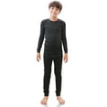 thumbnail image 1 of Ventana Boys Thermal Underwear Set - Waffle Knit Cotton Blend Long Johns, Fleece Lined Comfortable 2-Piece Sleepwear & Pajamas with Top Pants, 1 of 2