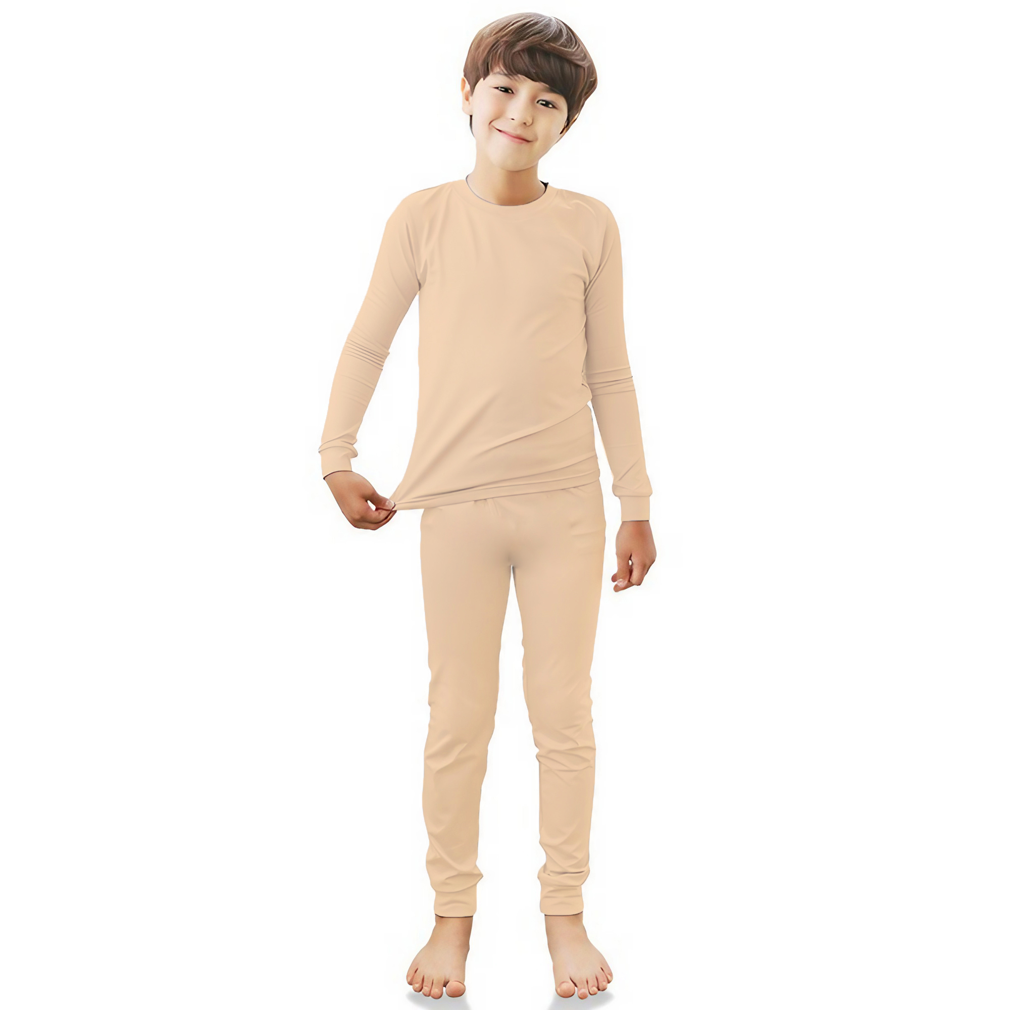 Ventana Boys Fleece Lined Thermal Sets Long Sleeve Underwear Pajama