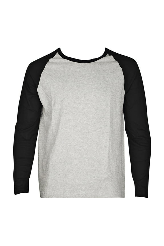 Men's Long Sleeve Cotton Baseball Raglan Tee Shirt Jersey