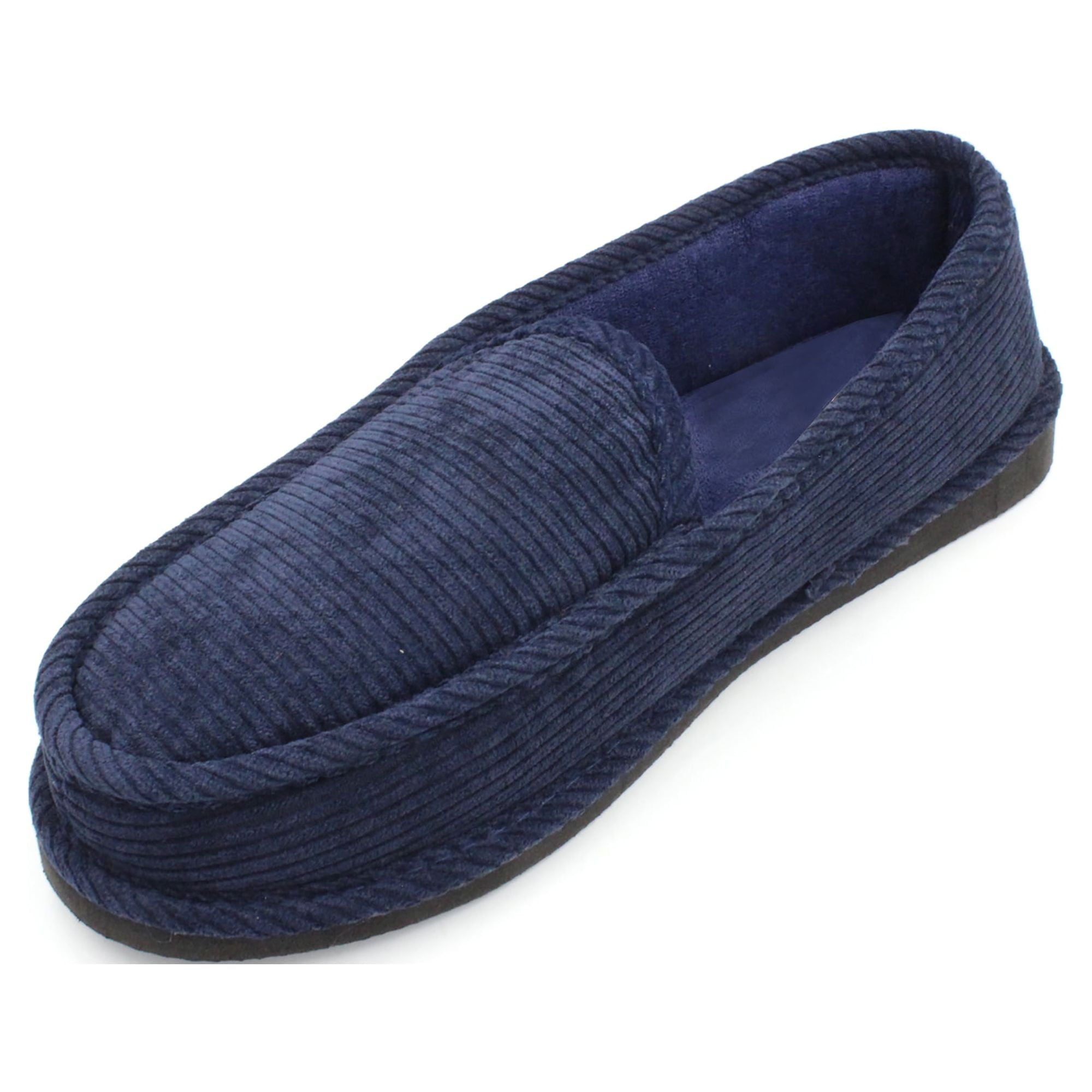 Ventana Men's Bedroom Shoes Terry Lined Moccasin House Slippers Indoor