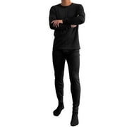 Ventana Men's Fleece Lined Thermal Underwear sets Winter Insulated Long John Cotton Base Layer with Top and Pants