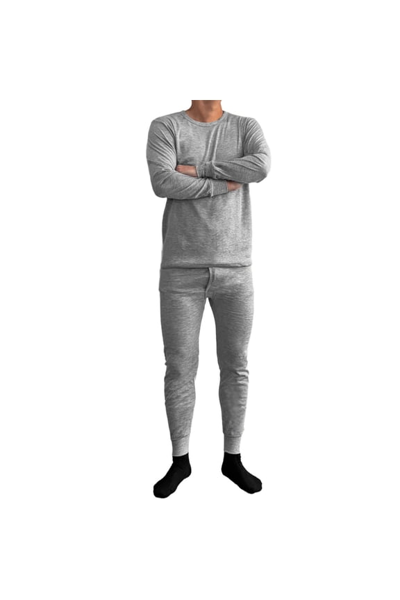 Men's Fleece Lined Thermal Underwear sets Winter Insulated Long John Cotton Base Layer with Top and Pants