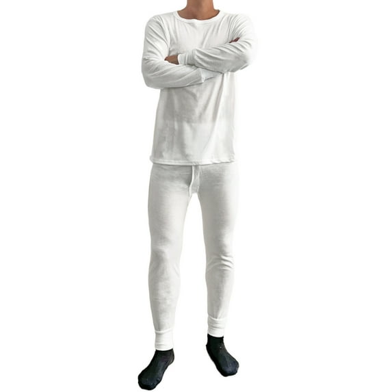 Ventana Men's Fleece Lined Thermal Underwear sets Winter Insulated Long John Cotton Base Layer with Top and Pants