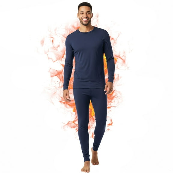 Ventana Men’s Fleece Thermal Underwear Set Ultra Soft Long Johns Base Layer 2pc Top Pants