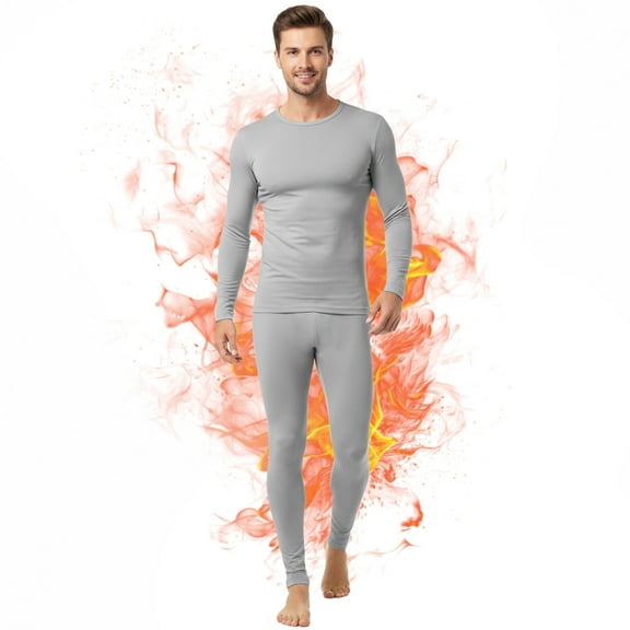 Ventana Men’s Fleece Thermal Underwear Set Ultra Soft Long Johns Base Layer 2pc Top Pants