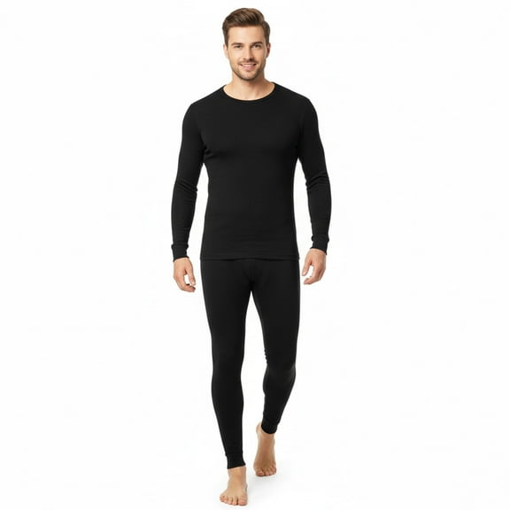 Ventana Men’s Fleece Thermal Underwear Set Ultra Soft Long Johns Base Layer 2pc Top Pants
