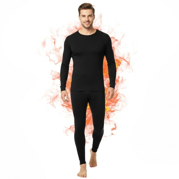 Ventana Men’s Fleece Thermal Underwear Set Ultra Soft Long Johns Base Layer 2pc Top Pants