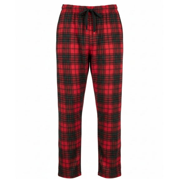 Ventana Men's Plaid Pajama Pants | Fleeced Flanned Sleep Home Loungewear Bottom