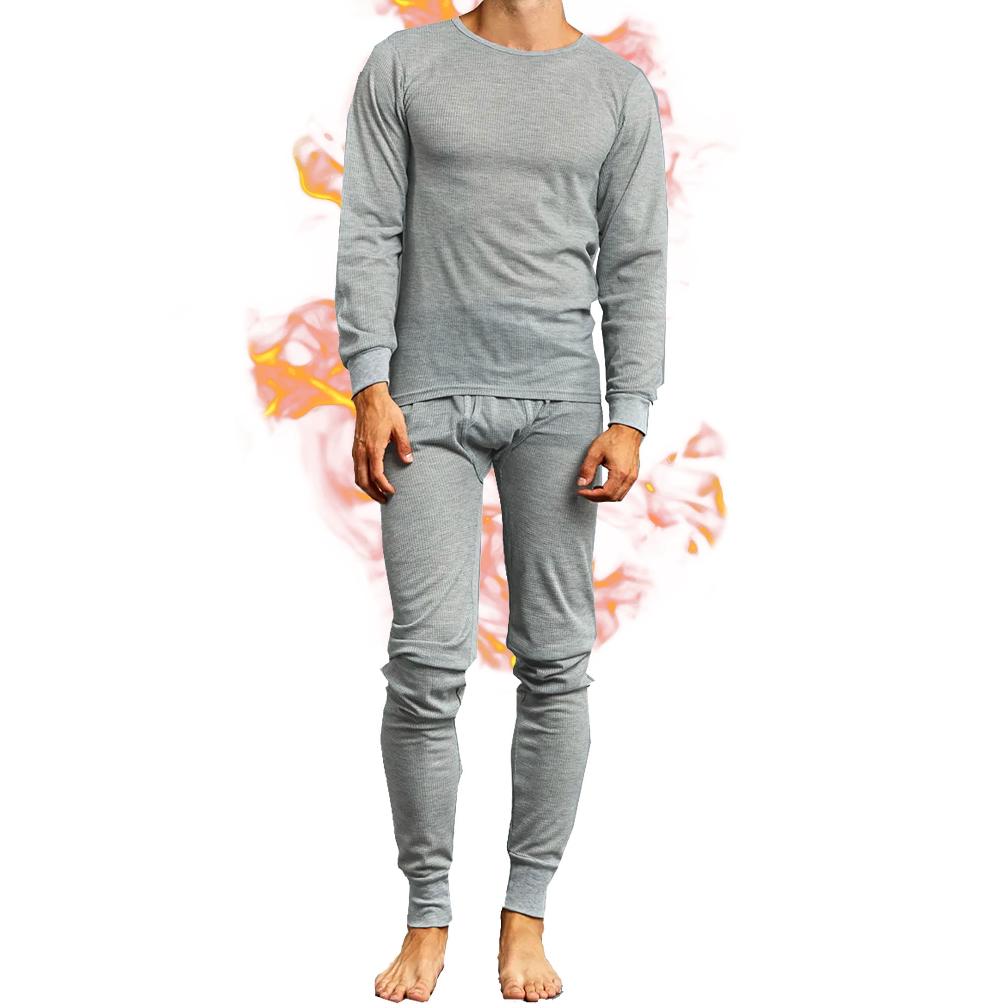 Mens Thermal Underwear Set Knocker Long Sleeve Pajamas Pants