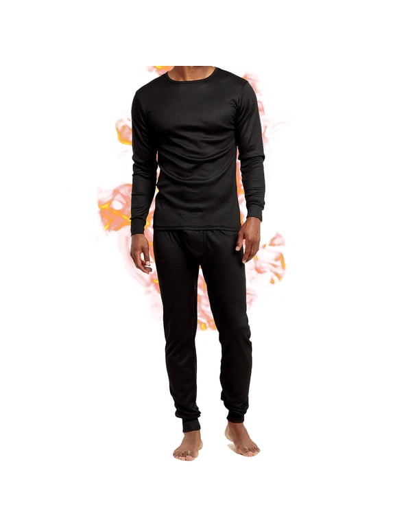 Men's Thermal Sets Waffle Knit Long Johns 2 Piece Underwear Top & Pants Pajama