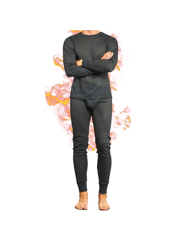 Men's Thermal Sets Waffle Knit Long Johns 2 Piece Underwear Top & Pants Pajama