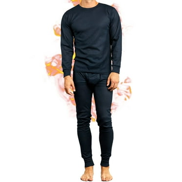 Ventana Men's Thermal Sets Waffle Knit Long Johns 2 Piece Underwear Top & Pants Pajama