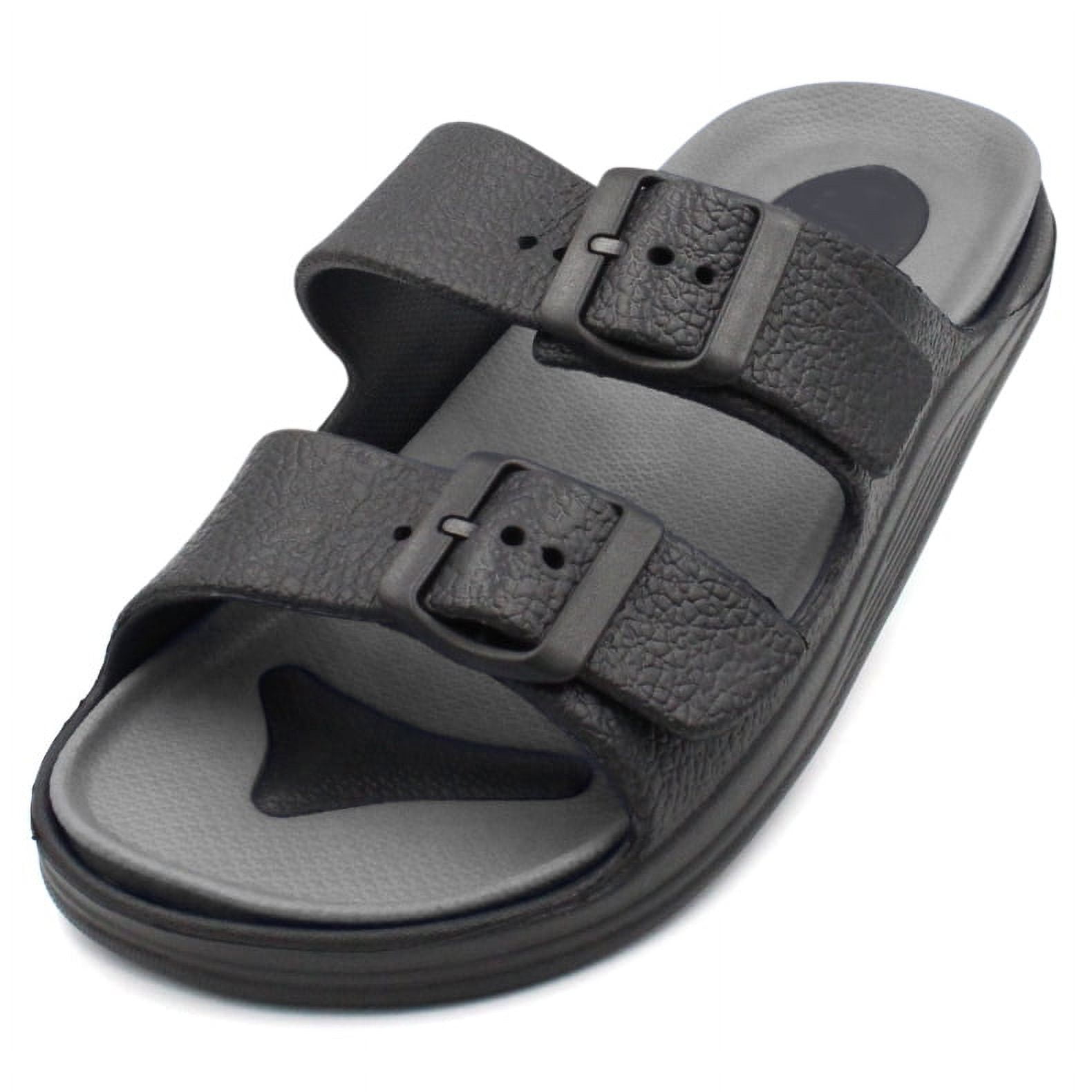 Ventana Men's Two Strap Buckle Sandals Adjustable Waterproof Slides ...