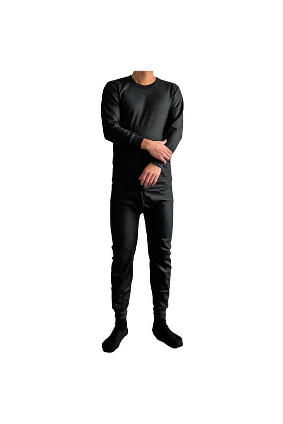 Mens 2pc 100% Cotton Thermal Underwear Set Long Johns