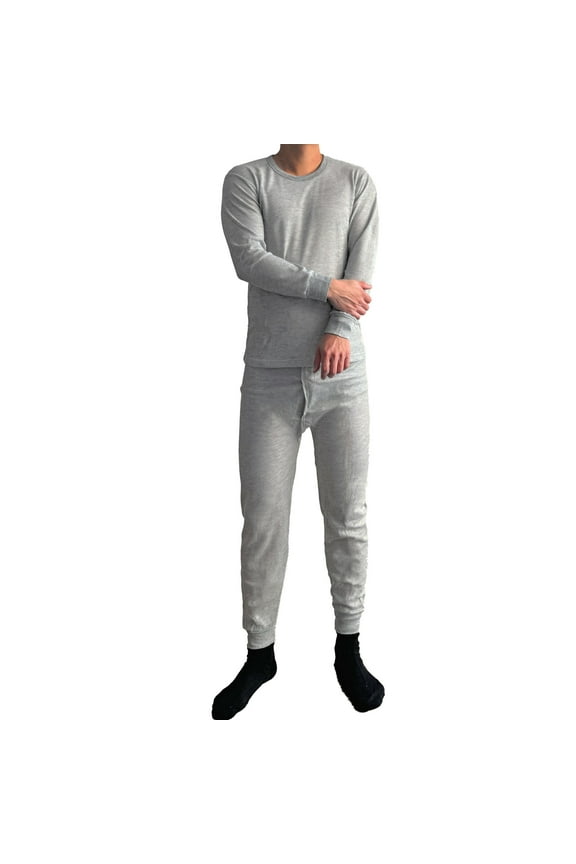 Mens 2pc 100% Cotton Thermal Underwear Set Long Johns