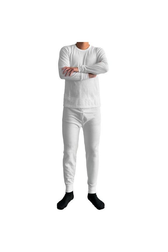 Mens 2pc 100% Cotton Thermal Underwear Set Long Johns