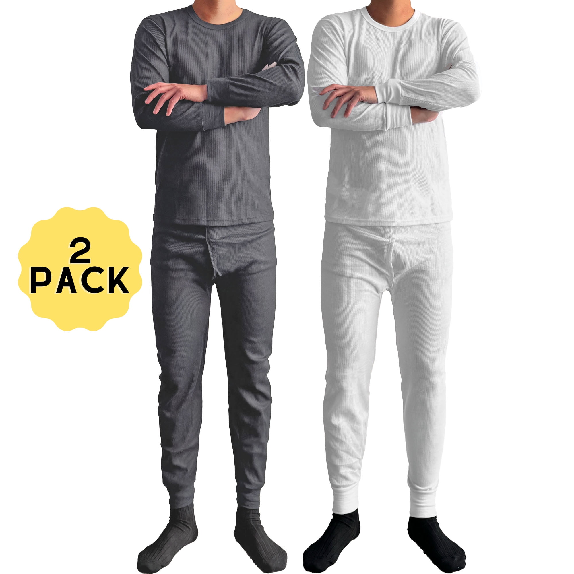 Ventana Mens 2pc 100% Cotton Thermal Underwear Set Long Johns 