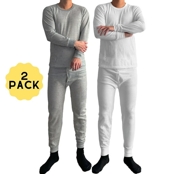 Ventana Mens 2pc 100% Cotton Thermal Underwear Set Long Johns