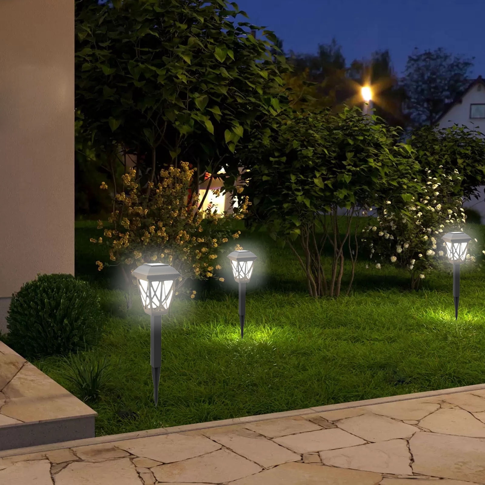 Ventas estacionales, Lámpara solar de tungsteno para jardín al aire libre, enchufe de tierra decorativo LED, 2 piezas Akmoler