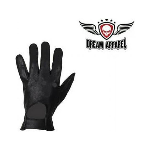 Vented Black Deer Skin Leather Riding Gloves - 3XL