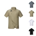thumbnail image 1 of Vented Chef Coat Men Summer Short Sleeve Breathable Chef Jacket Kitchen Work Uniform, 1 of 3