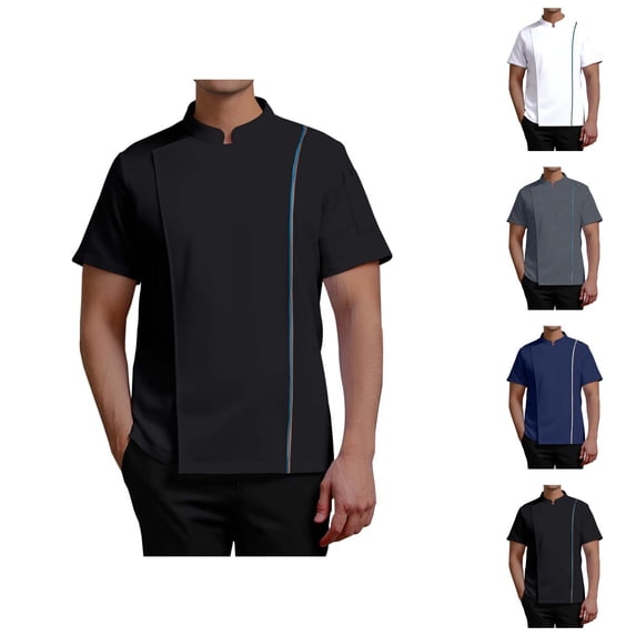 Vented Chef Coat Men Summer Short Sleeve Chef Jacket Clothes Kitchen Work Uniform