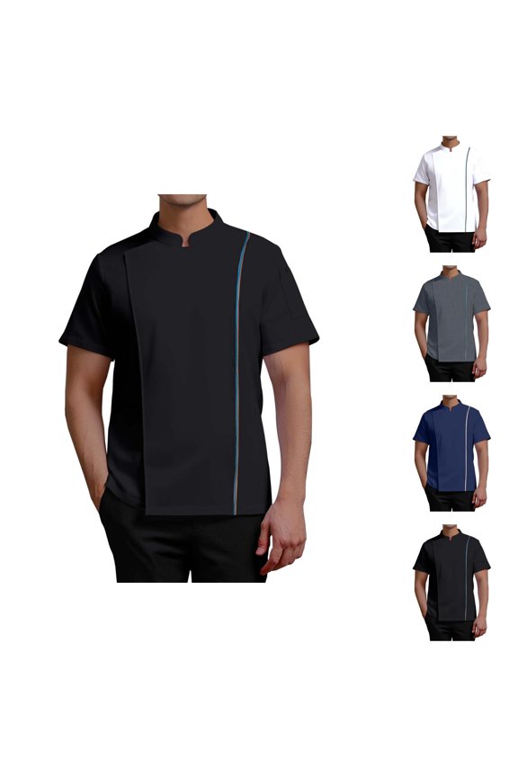 Vented Chef Coat Men Summer Short Sleeve Chef Jacket Clothes Kitchen Work Uniform